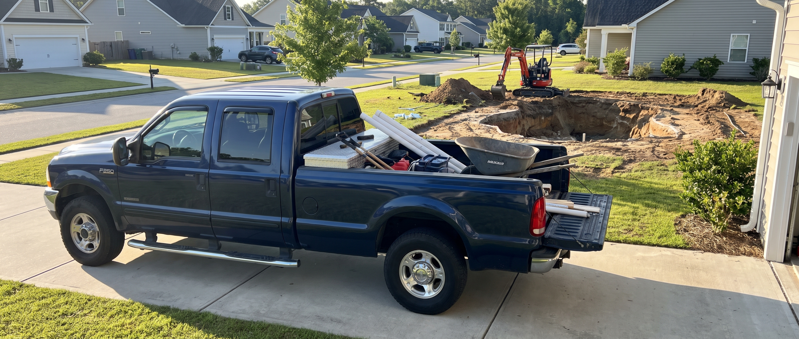 Ford F-250 Super Duty for pool contractors in Greer SC Spartanburg County work truck