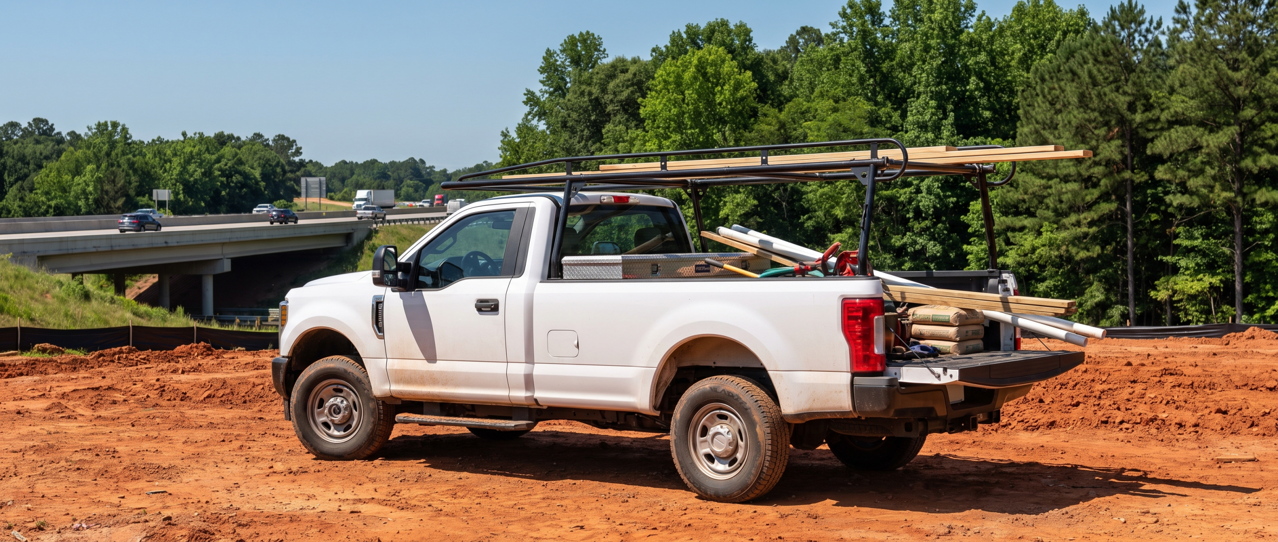 2026 Ford F-250 Super Duty work truck at an Upstate SC job site near I-85