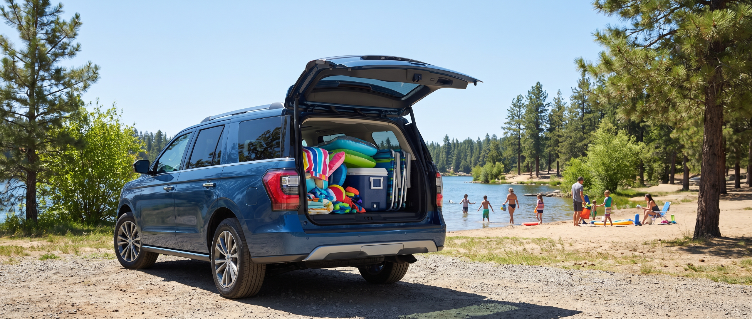 Ford Expedition loaded with family gear for a day at Shipwreck Cove near Greer, SC