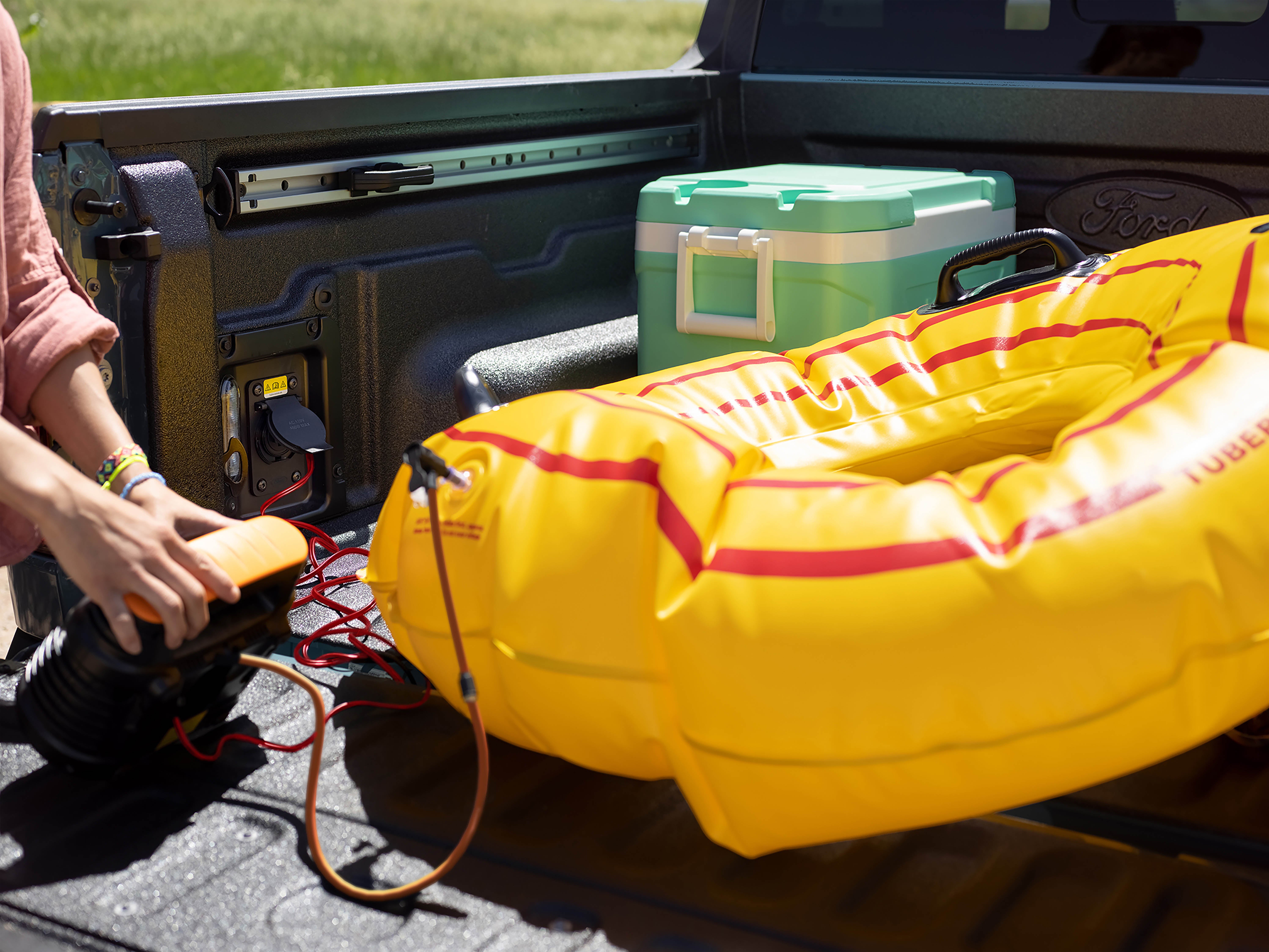 Water Tube in Bed of Ford Truck