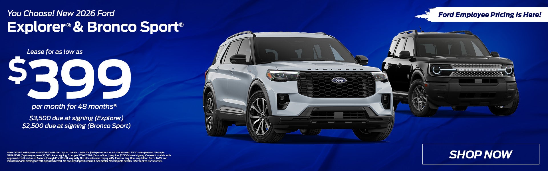 New 2026 Ford Explorer and Bronco Sport